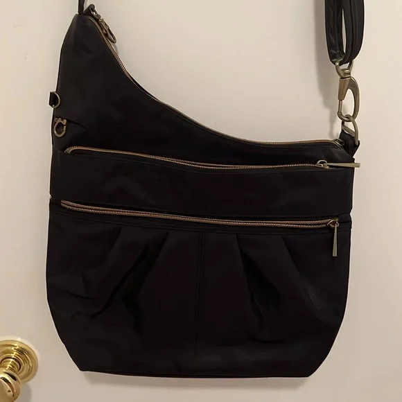 Black Crossbody Travel Security Bag with Adjustable Strap - Picture 2 of 10